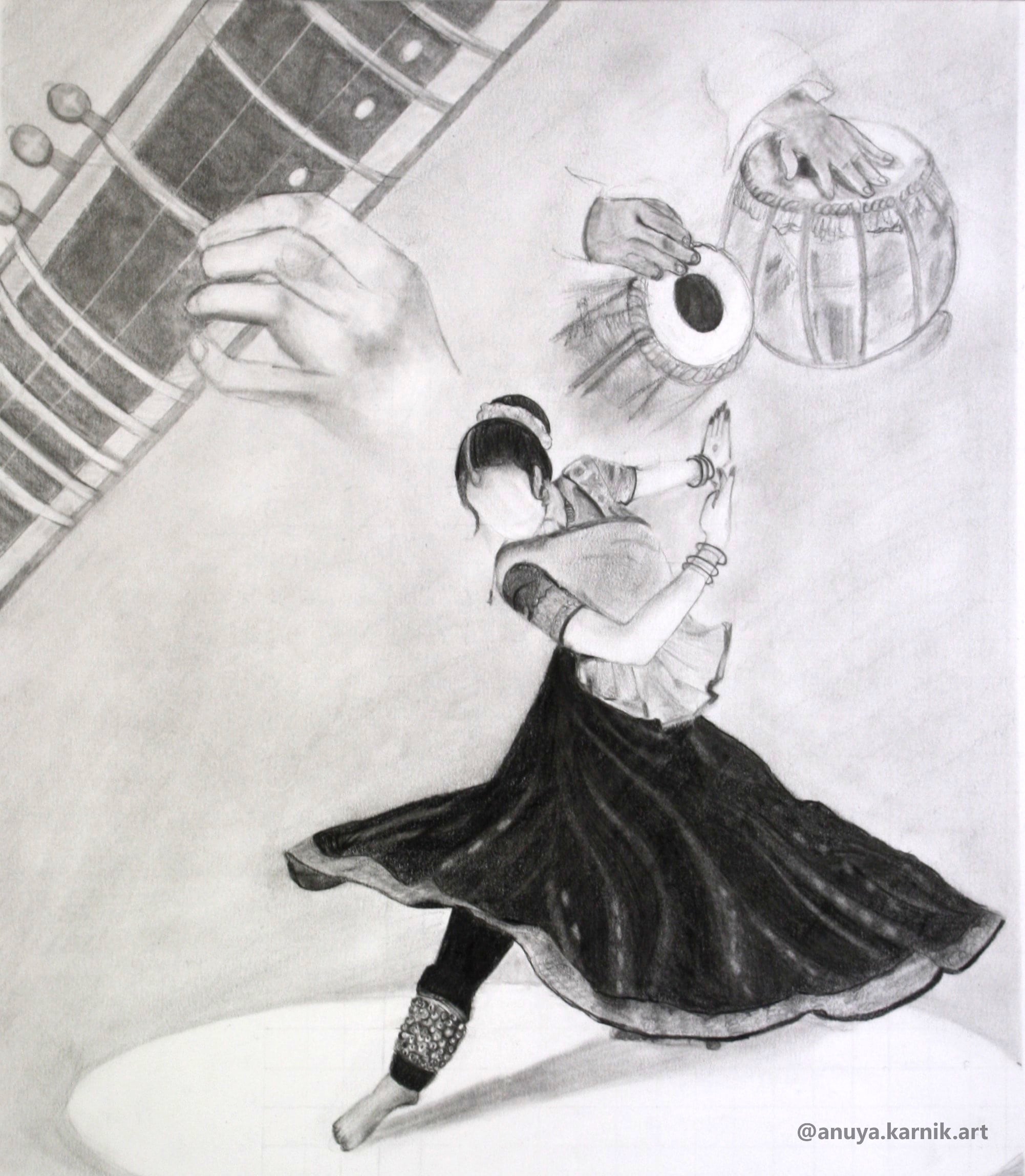 Rhythms of India - Art Piece in Graphite